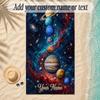 Cosmic Theme Soft Beach Towel Personalized Custom Name Text Towel Portable for Beach Pool Travel