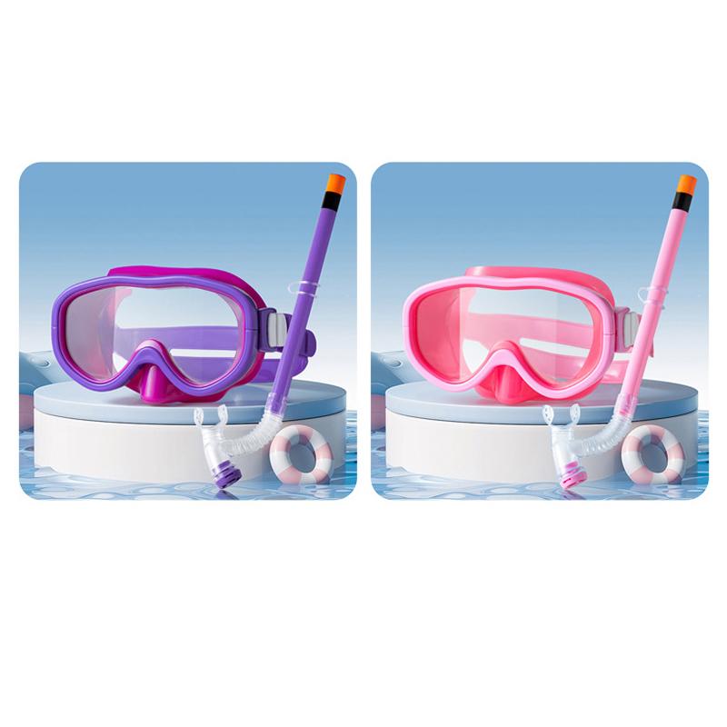 Set Maschera e Boccaglio Occhiali Anti-Appannamento Impermeabili Occhialini da Snorkeling Professionali Protezione UV Bambini Occhiali da Surf Spiaggia