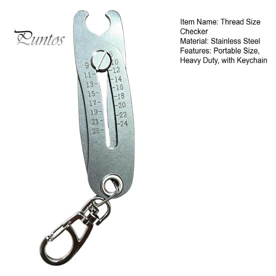 Bolt Size Checker Portable Thread Keychain, Stainless Steel Precise Nut Gauge Gauge, Bolts Finder Verification Tool