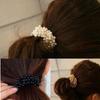Dammode rep Scrunchie hästsvanshållare Faux Pearl Beads Elastiskt hårband