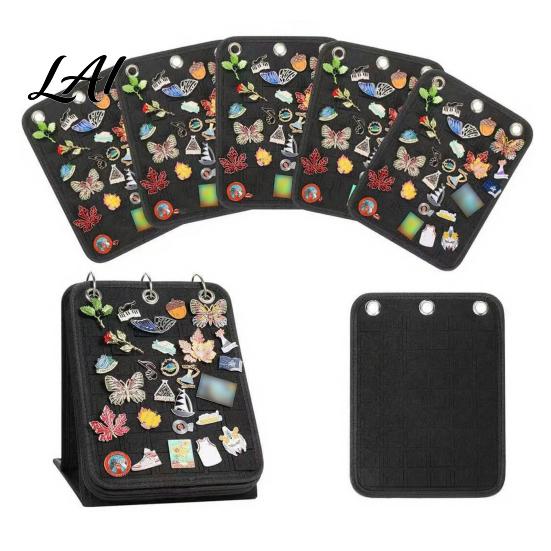 Desktop Storage for Collectors Enamel Pin Felt Display Holder Large Capacity 5 Pages Badge Collection Stand Classified Folder Wear Resistant