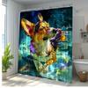 1pc Adorable Corgi Swimming Shower Curtain - Vibrant Underwater Scene with Bubbles, Polyester Fabric Bathroom Decor,