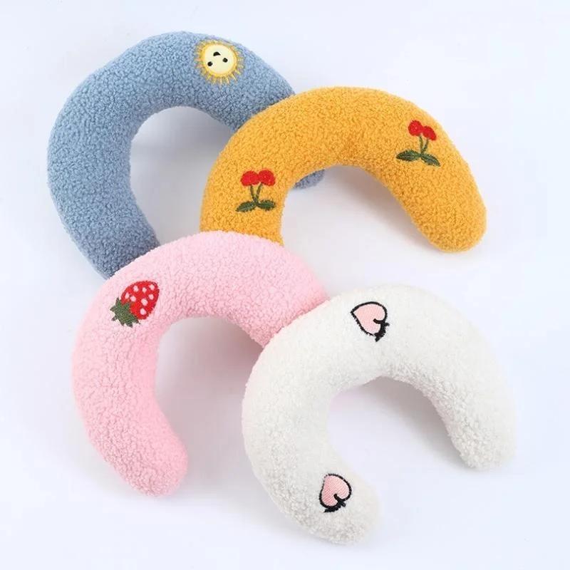 Fair Little Pillow for Cats Ultra Soft Calming Toy Half Donut Cuddler Joint U-Shaped Pillow Fluffy Pet Comfort Cat Pet Pillow