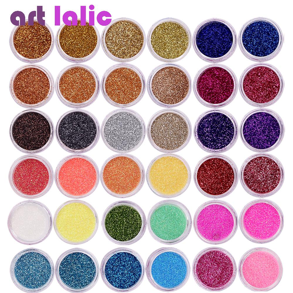 

40Pcs Mix Colors Nail Glitter Powder Shining Nail Art Pigment Dust Nail Art Decoration