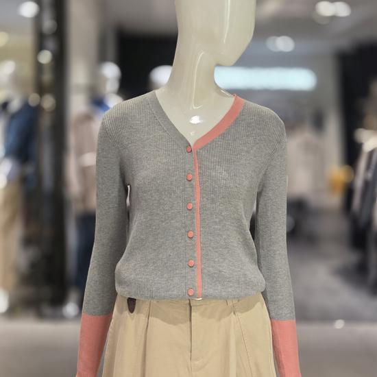 Olive de Olive Color Block V-Neck Cardigan FREE чёрный