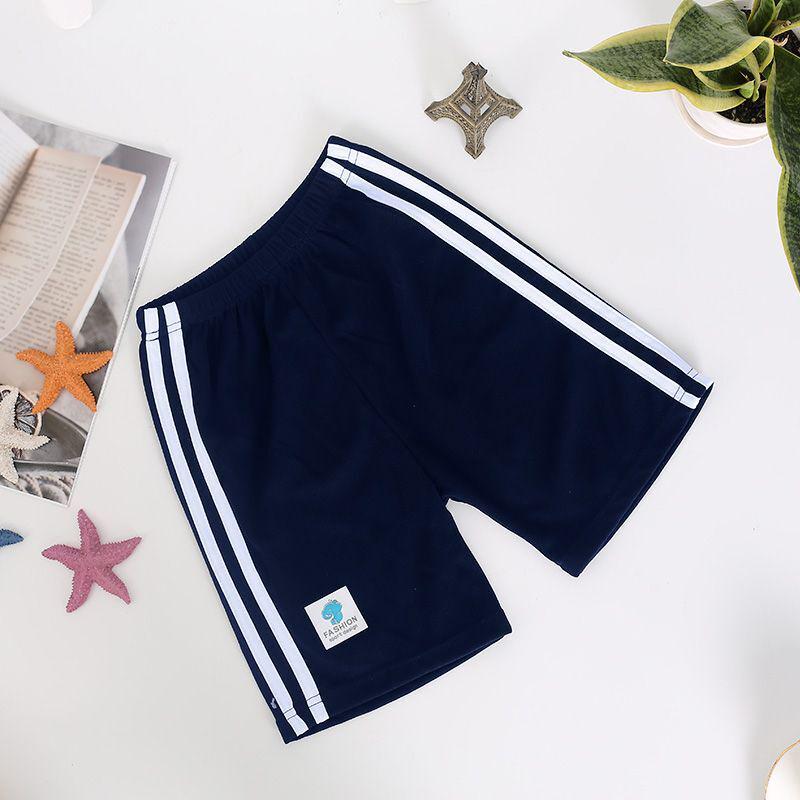 Unisex Sommer-Sportshorts für Kinder mit Seitenstreifen, Leichte Freizeit-Bermudas für Kleinkinder und kleine Kinder