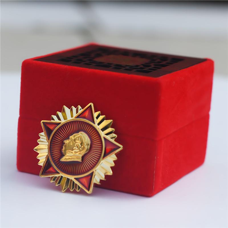 Chairman Mao's Emblem, Pin, Pentagram, Merit Medal, Shape, Retro Commemorative Chest Badge, Gift Diameter 3.5CM