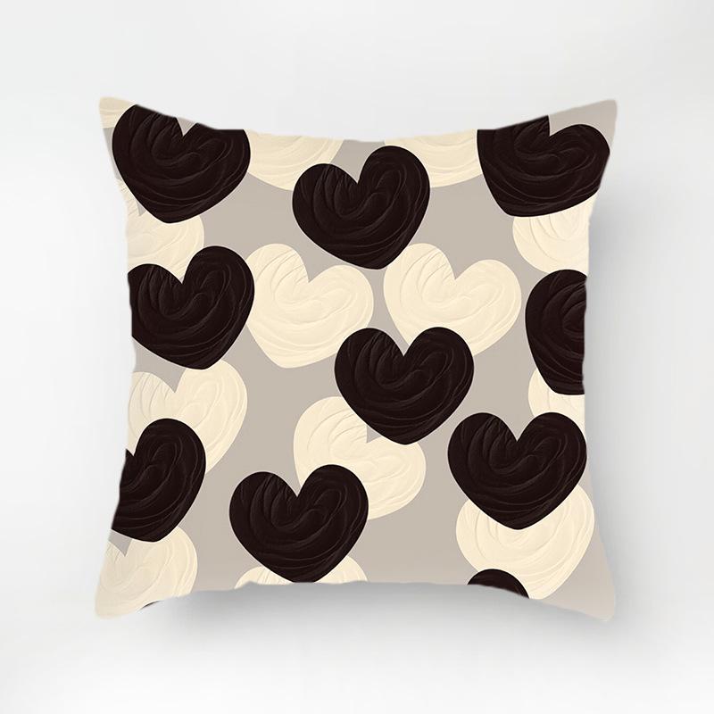 Black Creative Flower Bowtie Digital Printing Short Plush Pillow Covers For Car Sofa Office Cushion Cover Home Goods 60X60Cm
