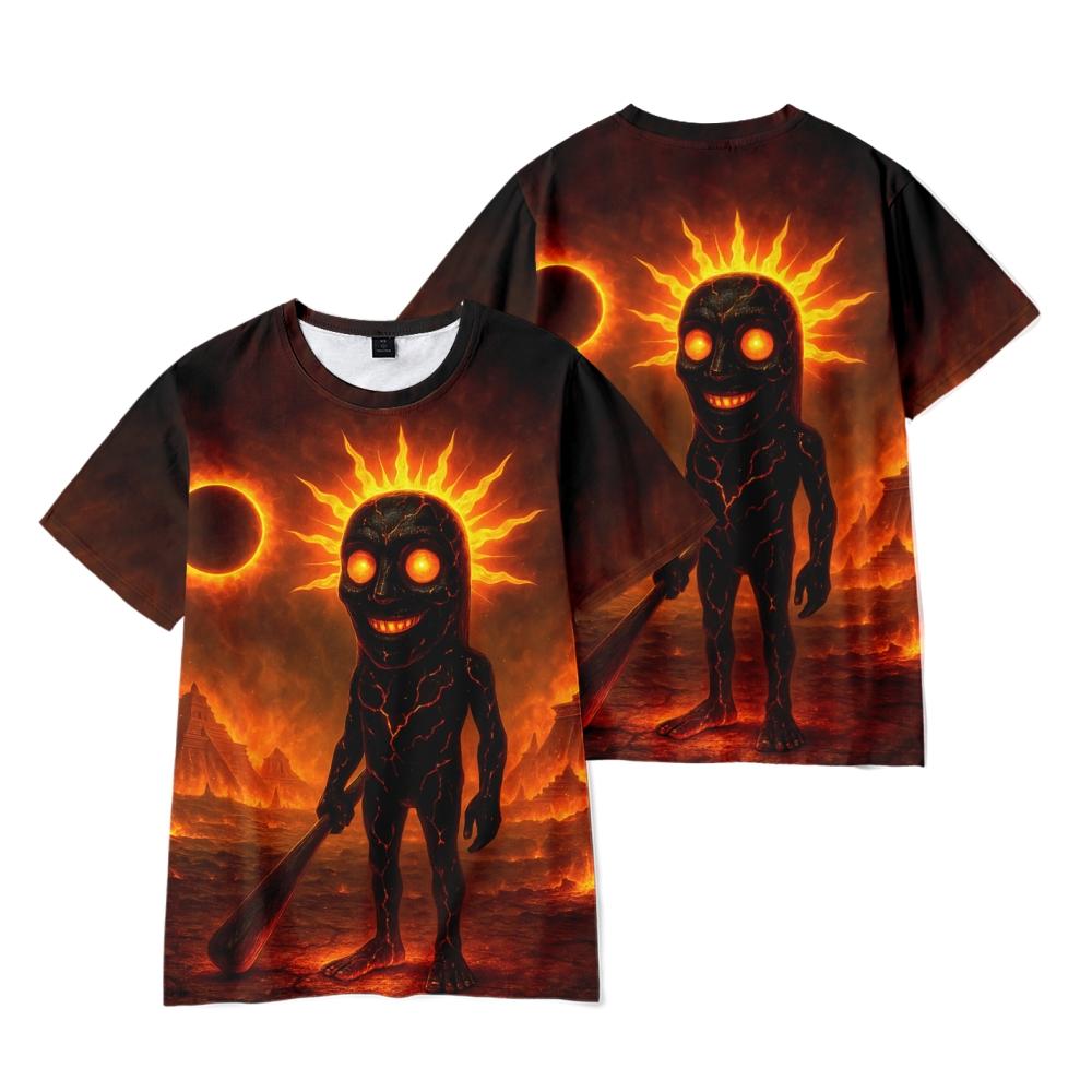 

7 цветов Новые забавные мультяшные футболки Тунтунтун Крутая мужская футболка с круглым вырезом Повседневная унисекс уличная одежда Аниме модная футболка XXS оранжевый