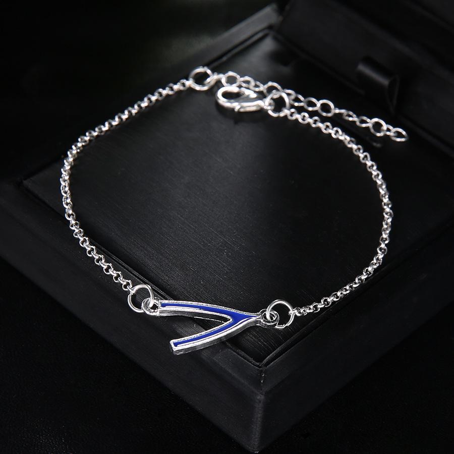 Pulseira Estilosa e Simples de Osso de Desejo Pulseira em Forma de V de Temperamento Joia