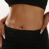 Sexy Vintage Belly Heart Chain Body Chain Crystal Pendant Waist Chain Beads Belt Streetwear Summer Women Fashion Body Zircon