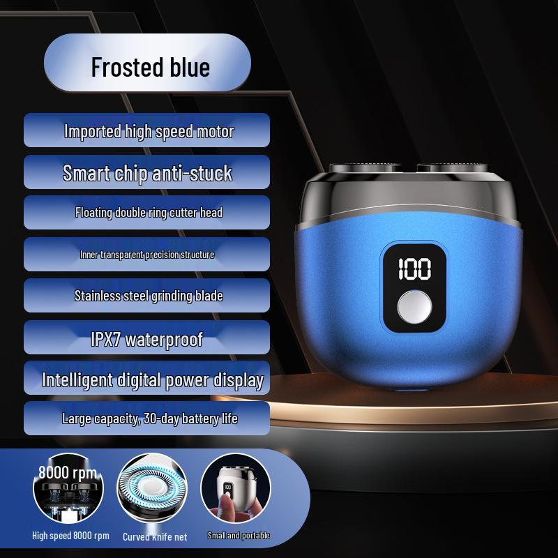 New Mini Alloy Electric Beard Shaver: Portable, Rechargeable, Washable Razor with Digital Display for Men