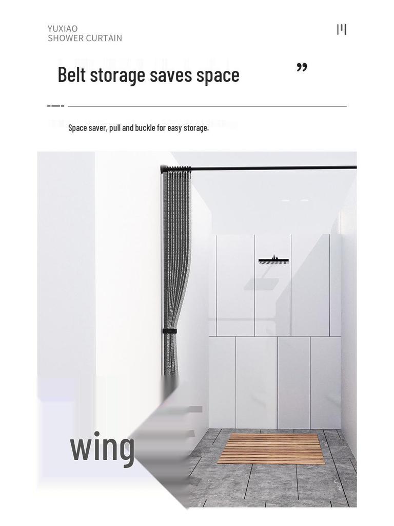 Vattentätt Vikbart Duschdraperi för Toaletter och Badrum, Stansfri Imitation Linne Avdelare.