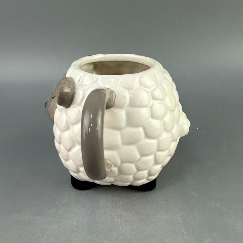3D Cartoon Sheep Ceramic Mug Cute Animal Coffee Cup 500-600ml Daily Use