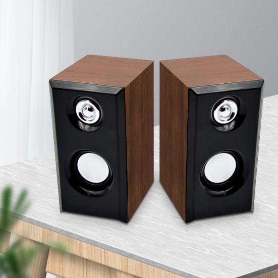 2Pcs JT042 Sound Concise Wood Multi Box Subwoofer Used Portable Music Speaker USB