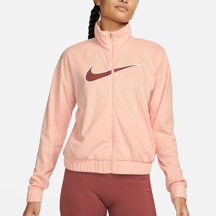 Nike Logo Printed Pattern Stand Collar Jacket Women Jacket Pink DQ6384-800