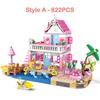 822pcs Friends City House Summer Holiday Seaside Villa Apartment MOC Building Blocks Sets DIY Toys for Kid Girls Christmas Gift