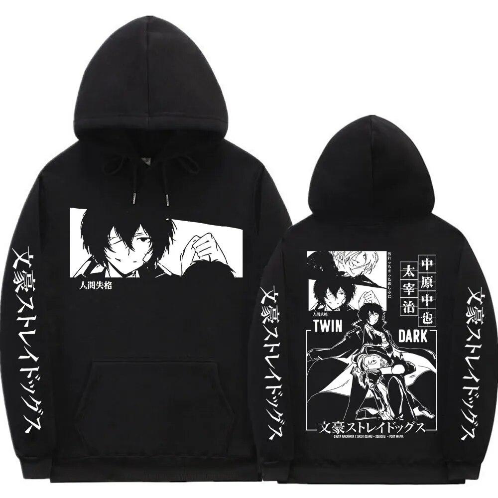 Anime Long Sleeve Unisex Women Sweatshirt Unisex Streetwear Bungo Stray Dogs Dazai Osamu Nakahara Chuuya Hoodie Unisexs Graphic Hoodies