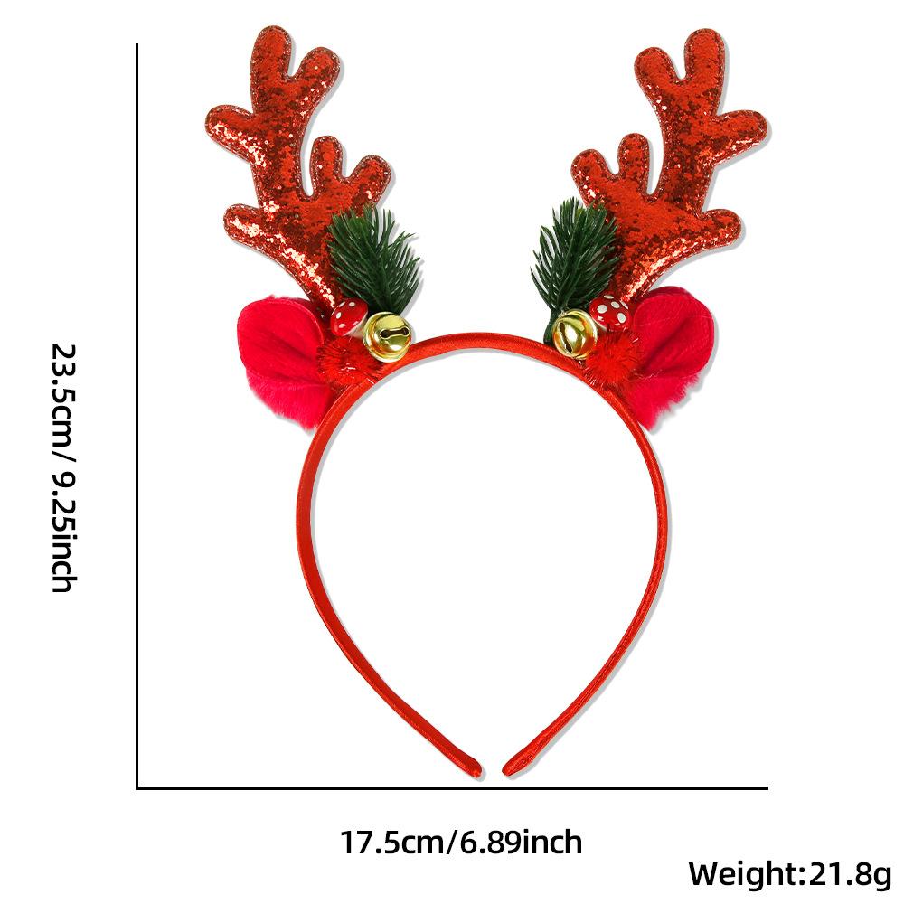 Christmas Headband,Glitter Deer Antlers Headband,Christmas Party Decoration For Kids,Women Hair Decoration Antler