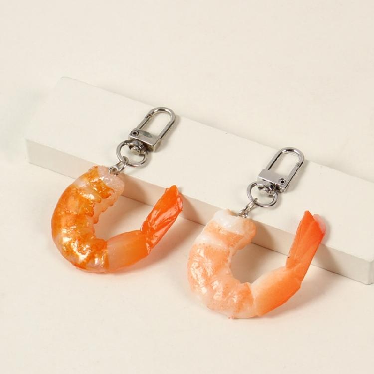 Imitation Shrimp Key Chain Creative Food Keyring Funny Scene Bag Hangings Decor