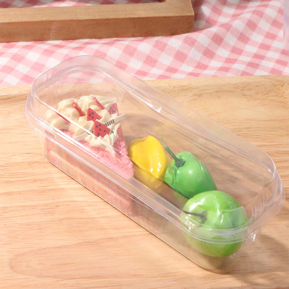 Disposable Mousse Dessert Box With Lid Square Acrylic Food Cake Cup Clear Plastic Cups  Salad