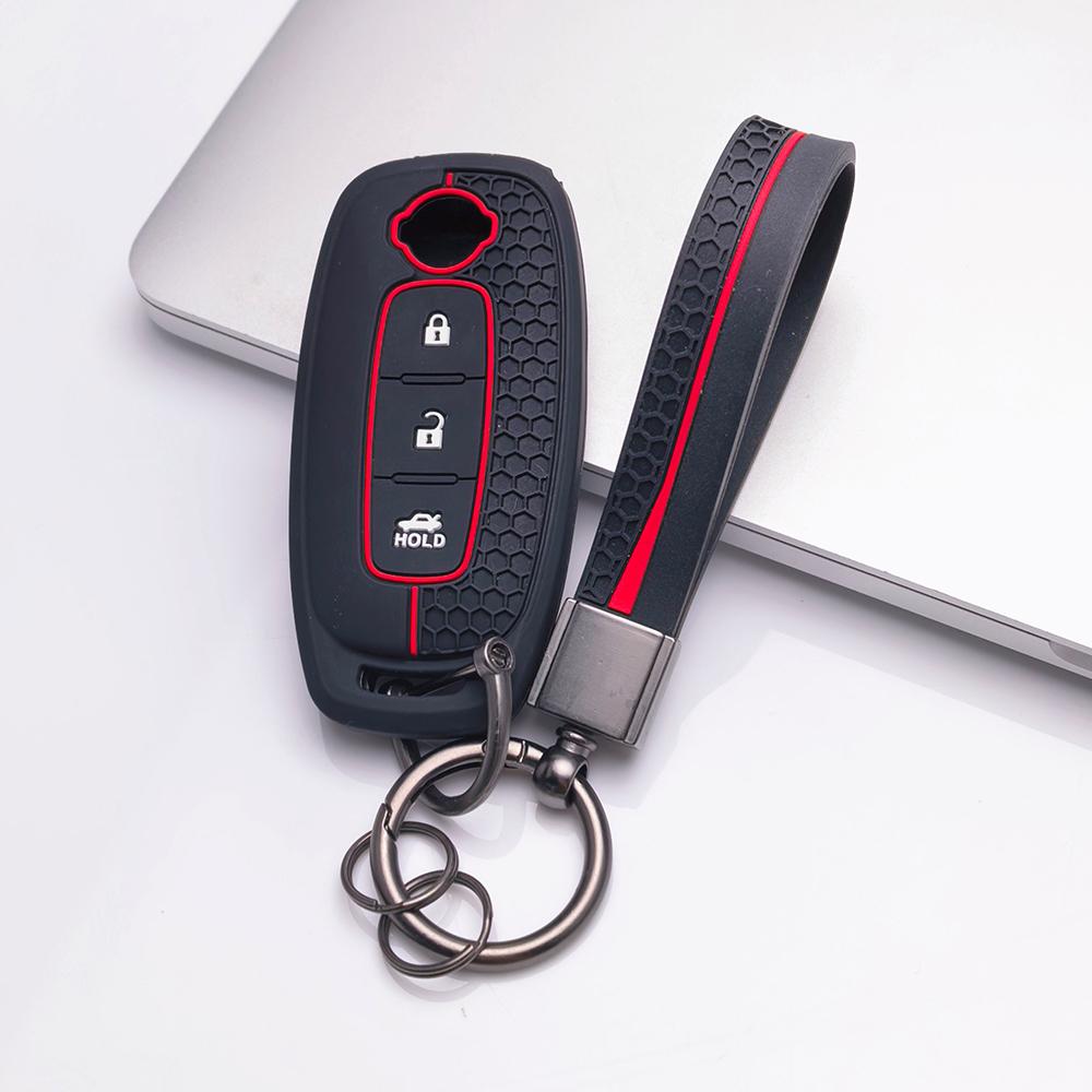 Key Fob Cover for Nissan Altima Sentra Rogue Pathfinder Frontier Murano Kicks Titan with Keychain Anti-Scratch Surface Shockproof Structure