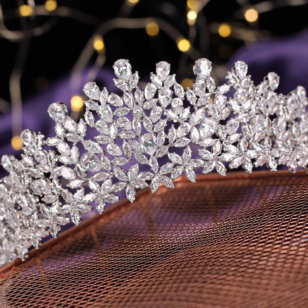 Echsio Women Tiara Rhinestone Crystal Crown Wedding Bridal Jewelry Hair Accessories for Queen Guaranteed Crown BC6144