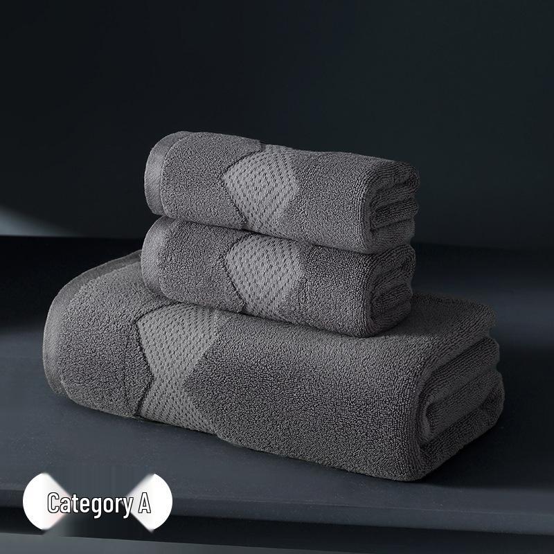 Premium All-Cotton Bath Towel: Thick, Soft, Absorbent, Antibacterial, Embroidered for Household and Hotel Use