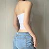 Mesh Korsett Schwarz Crop Top Frauen Patchwork Rohr Top Sexy Ärmel Off Schulter Cami Sommer Streetwear Dünne Trägerlose Tank Tops
