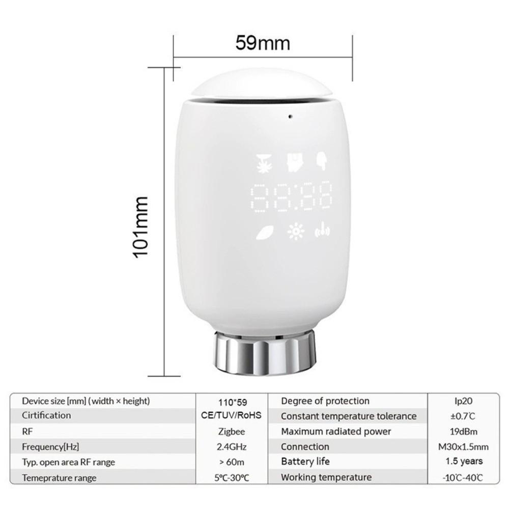 Compact Design Thermostatic Radiator Valve Smart TRV Thermostatic Valve  Radiator Control