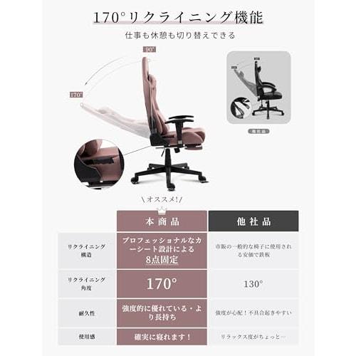 Dowinx Gaming Chair, Fabric, Breathable, 170 Reclining, with Ottoman, Rocking, Office Chair, Computer Chair, Desk Chair, Gaming Chair, Headrest, Lumb