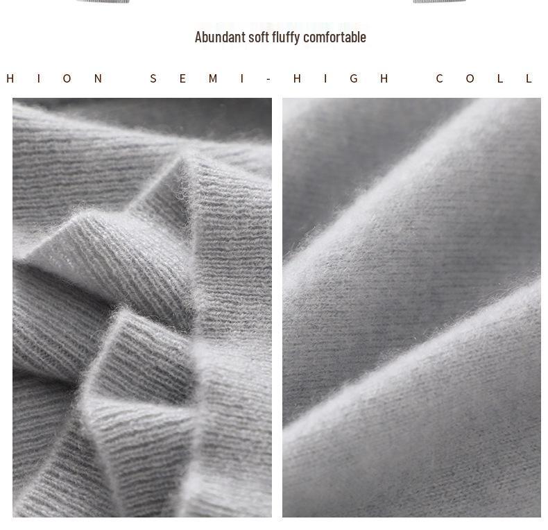 Women's Solid Color Cashmere Turtleneck Sweater - Autumn/Winter Base Layer Pullover
