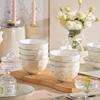 Bowl 2025 Dish Set Household Underglaze Ceramic Tableware Dish Set High Value Rice Bowl Combination