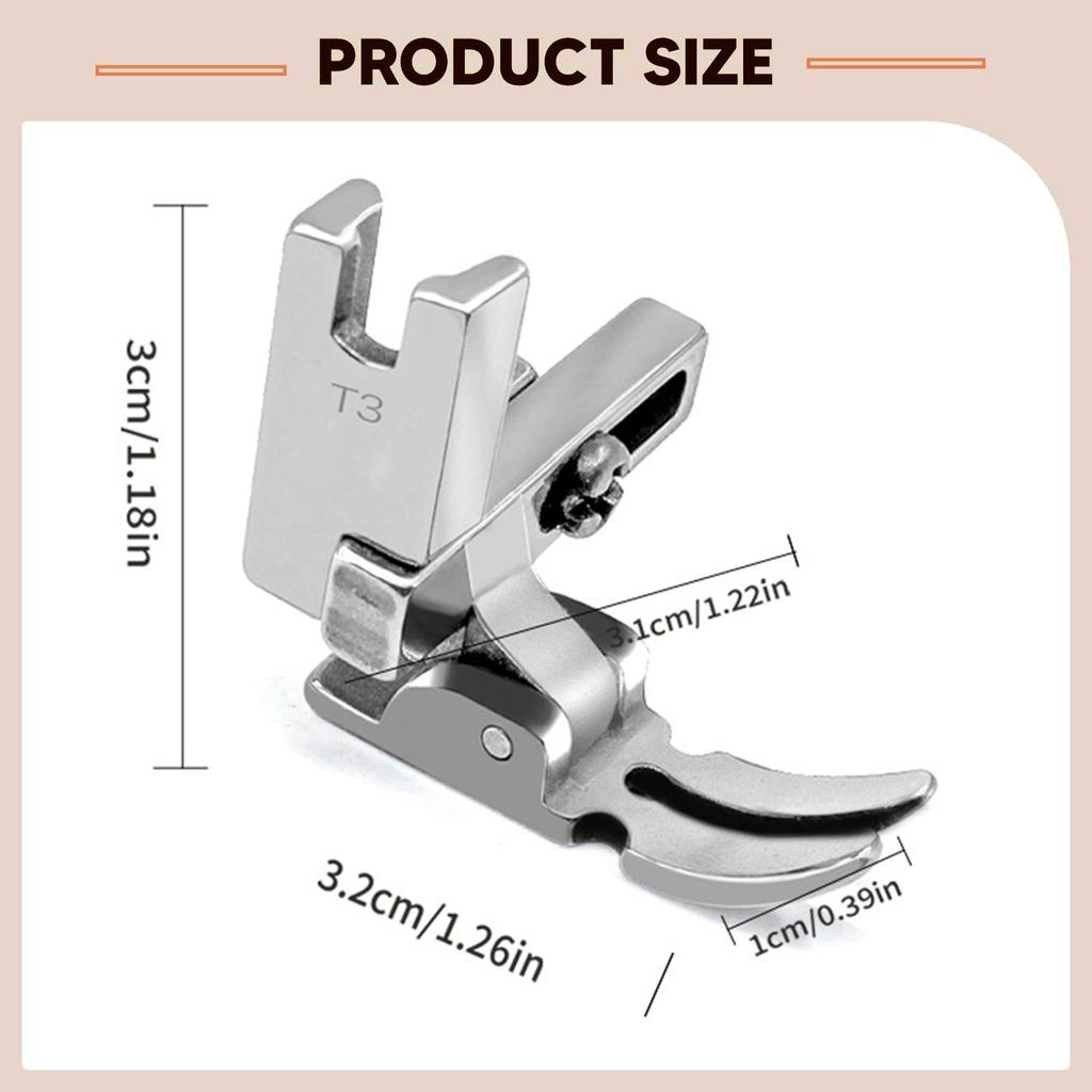 Multi Functional Sewing Machine Foot Steel Pressing Accessory Zipper Guide for Domestic and Industrial Applications