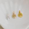 14k Gold Plated Tree of Life Hollow Round Pendant Necklace, 10mm, DIY Jewelry Accessories