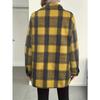 Autumn Winter Fleece Lined Women Plaid Lapel Jacket Casual Loose Long Sleeve Shirt Coat Commute Outwear