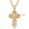 Hip Hop Iced Out Bling Jesus Cross Pendant Gold Color Stainless Steel Christian Big Necklace for Men Religious Jewelry Male Gift