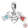 Copper Red Color Collection Heart Shape Charm Bead Charms Bead Charms Suitcase Pendant Compatible With Authentic Bracelets Lucky Jewellery Gifts