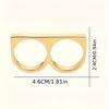 Men's Personality Ring, Disco Accessory Double Finger Alloy Ring Fashionable Stylish Hand Jewelry