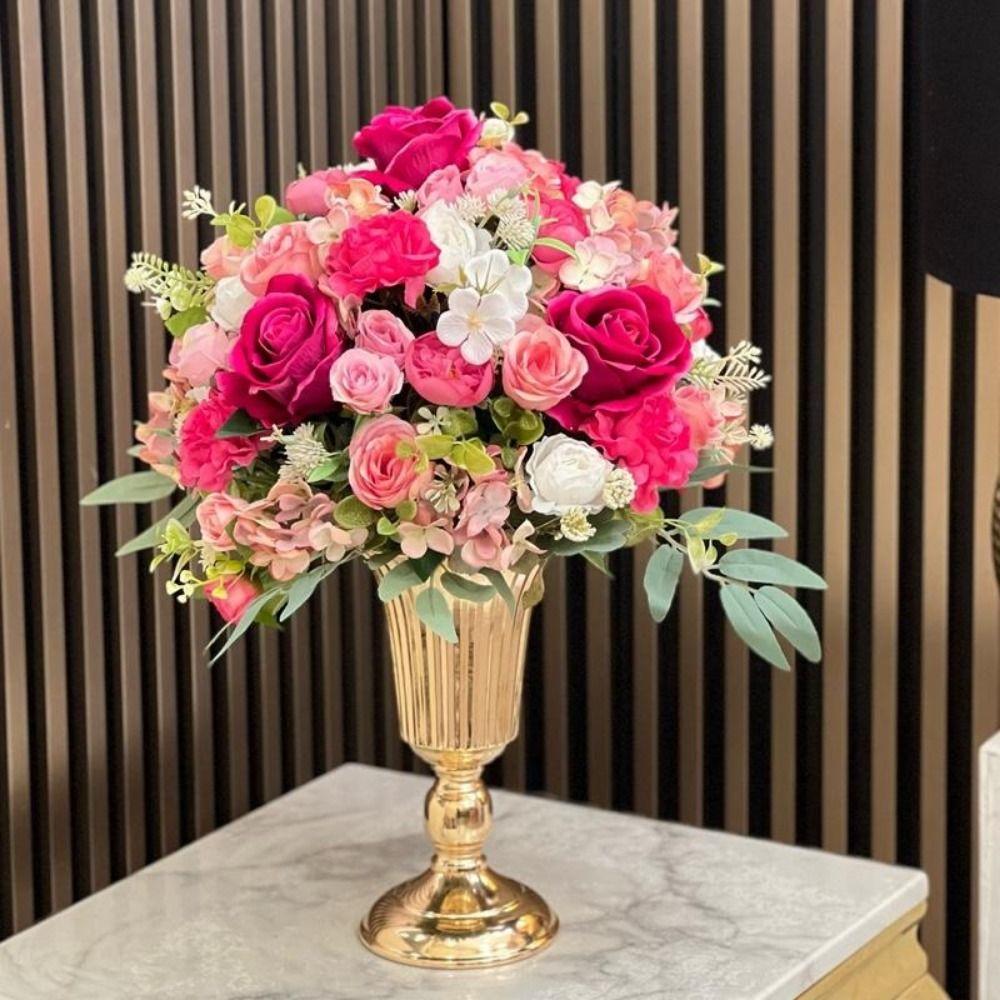 Metal Flower Stand Golden Table Decoration Vase Creative Art Flowers Vase  For Centerpieces