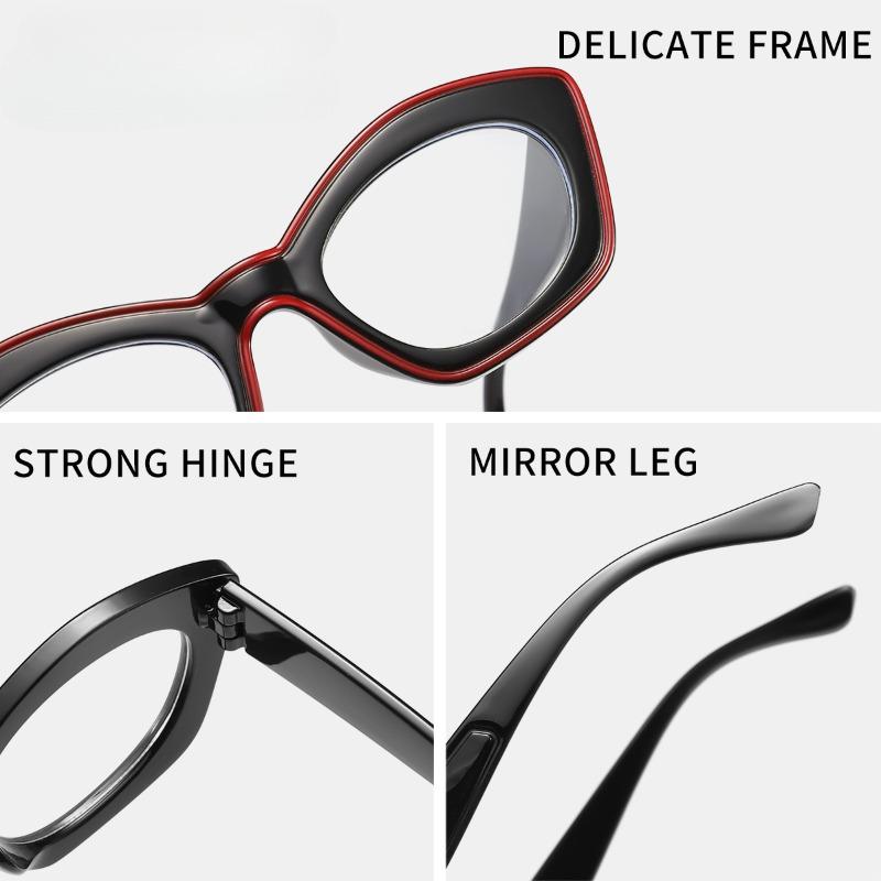 Europe and America Retro Cat Eye Anti-Blue Light Glasses Men Women Fashion Collide Color High Definition Eyeglasses