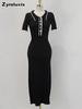 Korean Chic Retro Polka Dot Elastic Slim Fit High-Waisted Knit Bodycon Dress