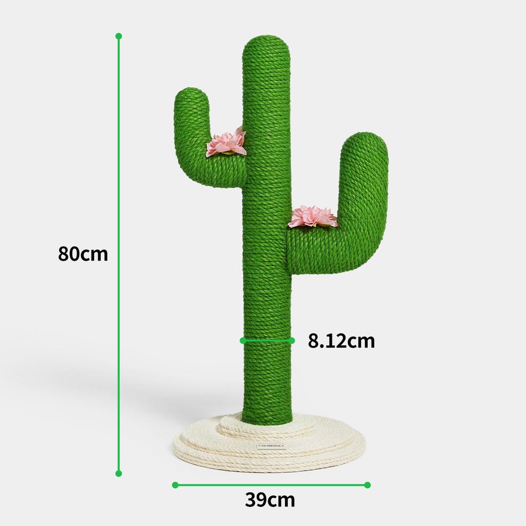 VETRESKA 80cm Katzenkrallenschärfer Kaktus Katzenbaum Katzenkrallenschärfer Kratzbaum Katzenturm Innenraum Stabil Standfest Robust Lindert Bewegungsmangel und