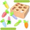 Montessori Toddlers Toys, Macron Carrot Harvest Game Wooden Toy for Age 2 3 Old Baby Kids, Educational Learning Shape Sorting Matching Gifts