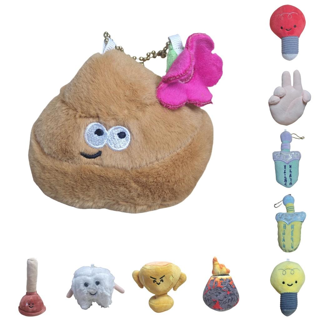 Creative Plush Toy Keychain With Unique Designs Including Baseball Sword And Light Bulb