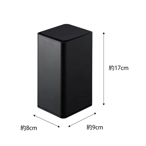 Yamazaki Roll-Type Wet Wipe Case, Black, Approx. W8 x D9 x H17cm, Tower Series, Airtight, Moisturizing, Silicone Cap, 6503