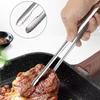 1/2pc Food Tongs Stainless Steel Grill Tongs Steak Bread Salad  Kitchen Tongs Home Outdoor BBQ Non-Slip Tweezers Buffet Clip