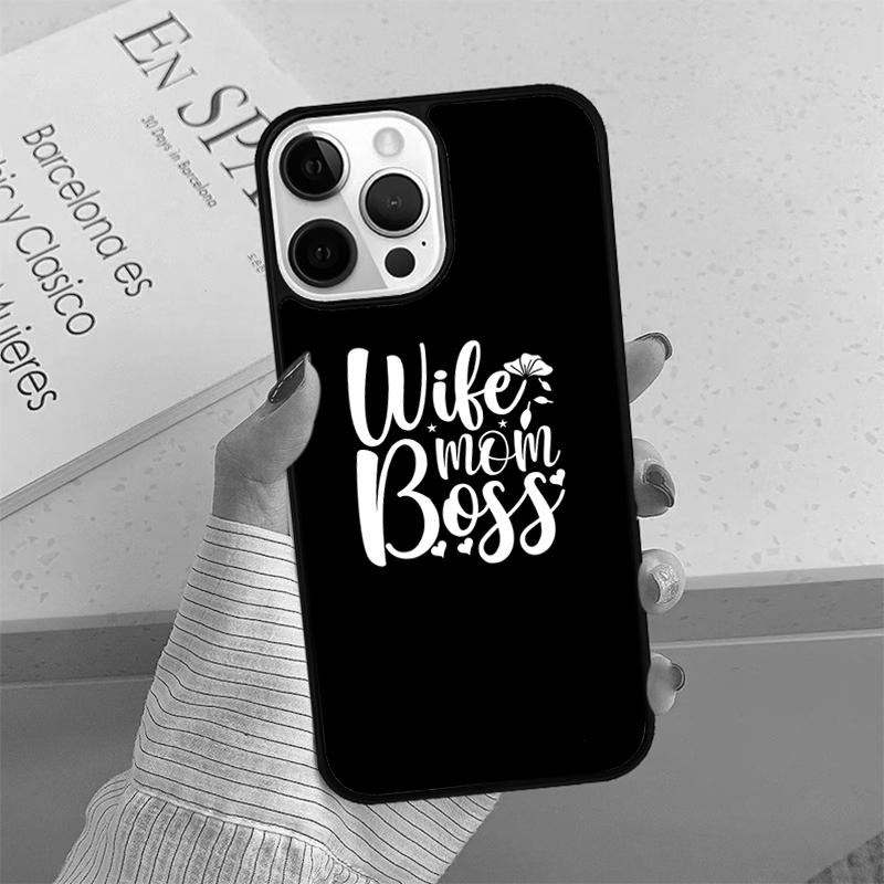 Wife Mom Boss Quotes Phone Case cover For iPhone 17 Air 15 16 16e 14 13 Pro Max Coque 12 11 Pro Max For Apple PLUS fundas