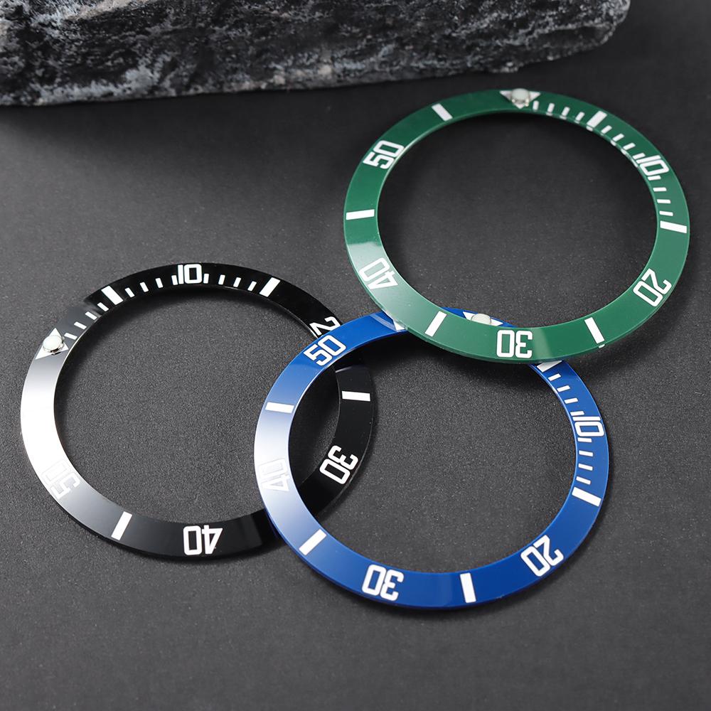 Wysokiej jakości ceramiczny/aluminiowy pierścień zewnętrzny do nurkowania 38*30,5 mm, 1 szt., z nachyleniem, do zegarka z automatycznym mechanizmem GMT NH34 NH35 NH36