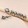 Retro Opal Gemstone Ring Set - 12-Piece European & American Fashion Jewelry